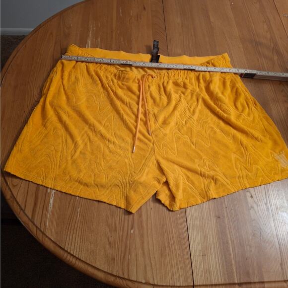 Savage x Fenty by Rihanna Plush Terry Cloth Lounge Shorts - Mustard Yellow 3XL - Picture 2 of 6